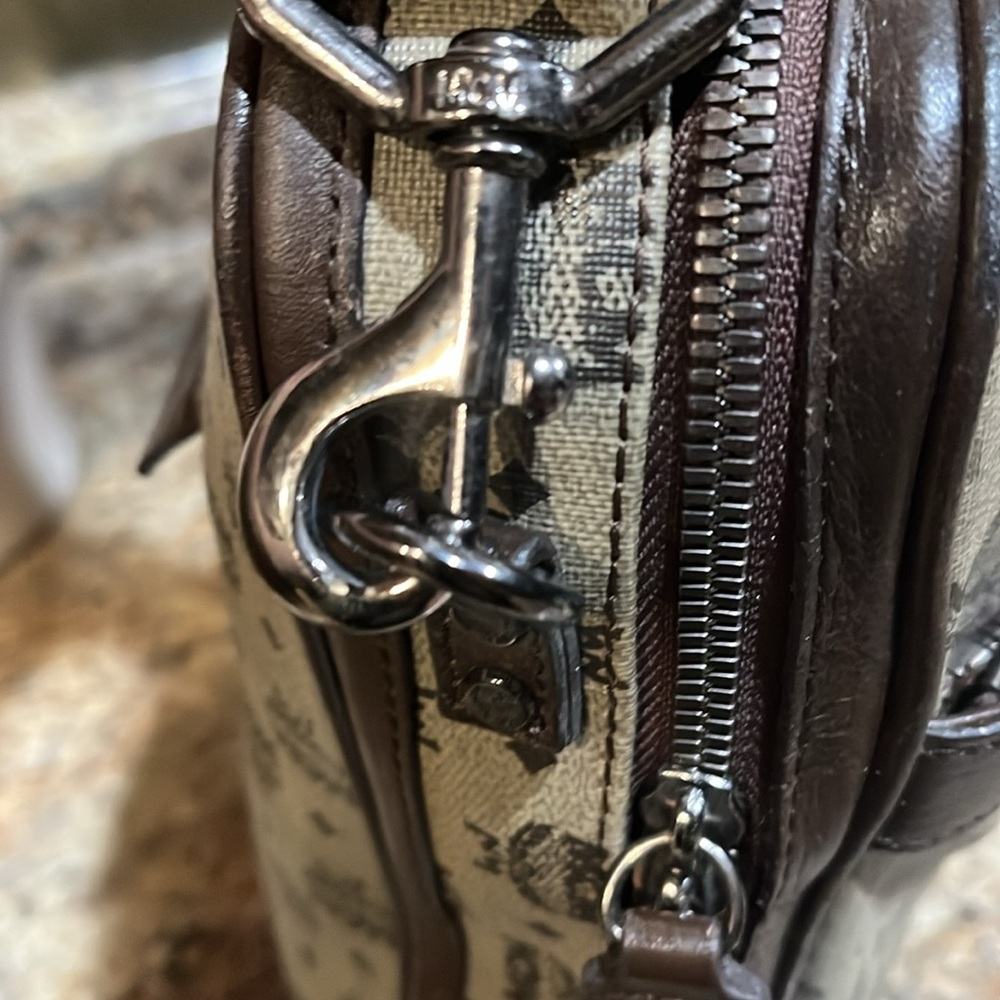 MCM Beige Monogram Visetos Canvas Leather Marble Briefcase Bag - Picture 9 of 15